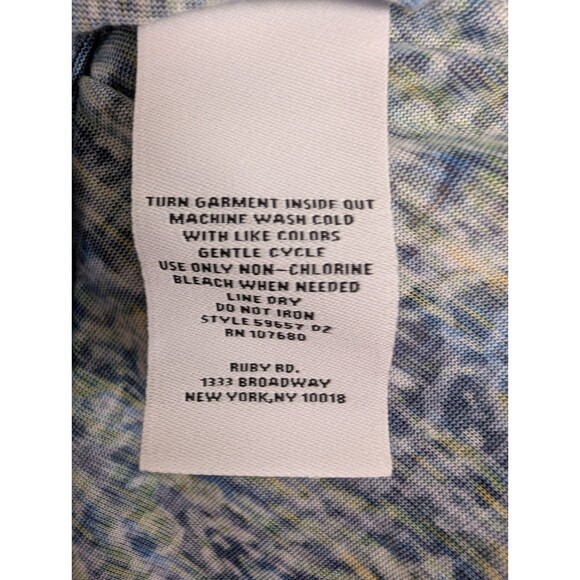 Ruby Rd. Women’s Top Size 3X Embellished V-Neck Blue Green Asymmetric Hem Boho - Picture 8 of 10